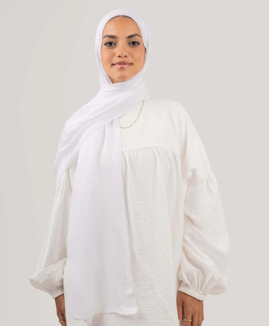 Modal Cotton Scarf - White