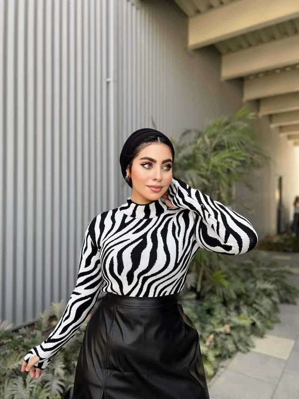 Women's Zebra Print Basic Shirt
