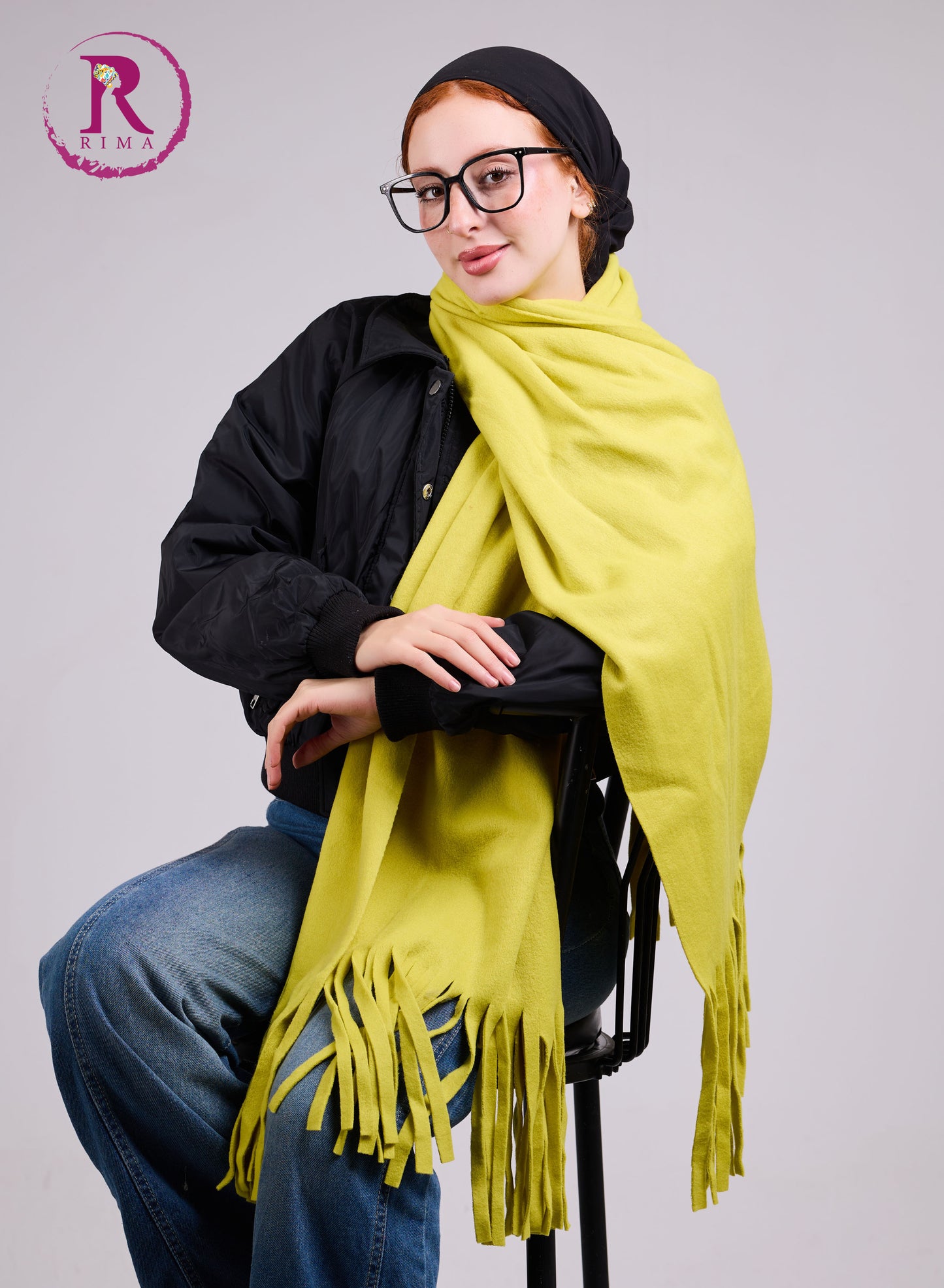 Lime Yellow Mohair Scarf Shawls