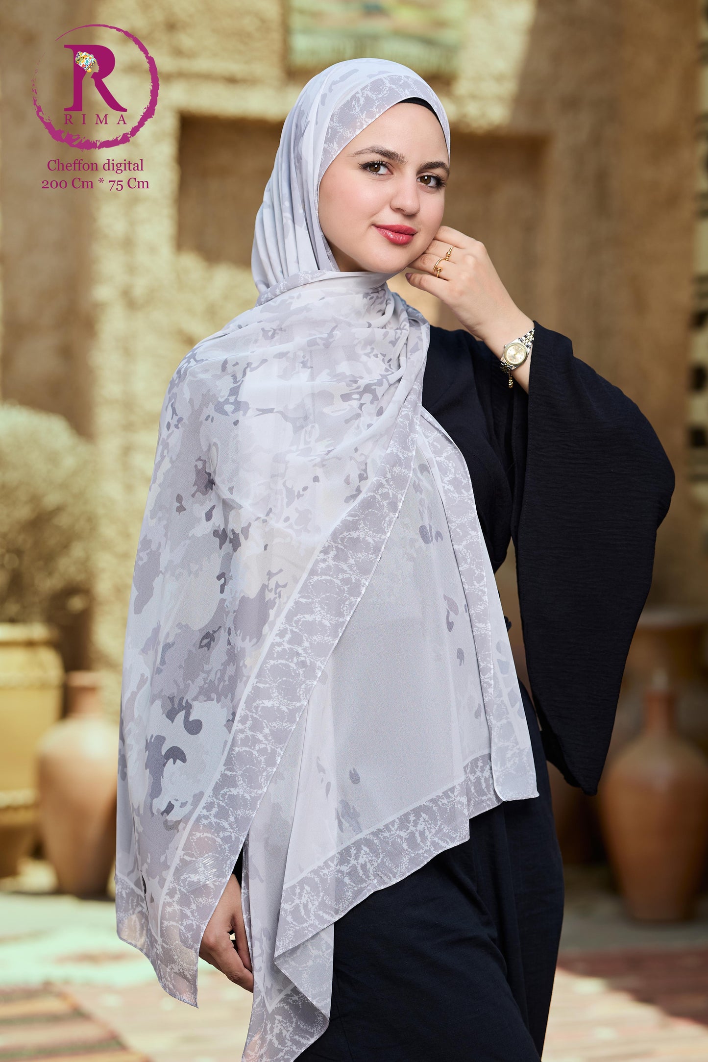 Rectangular Printed Chiffon Scarf
