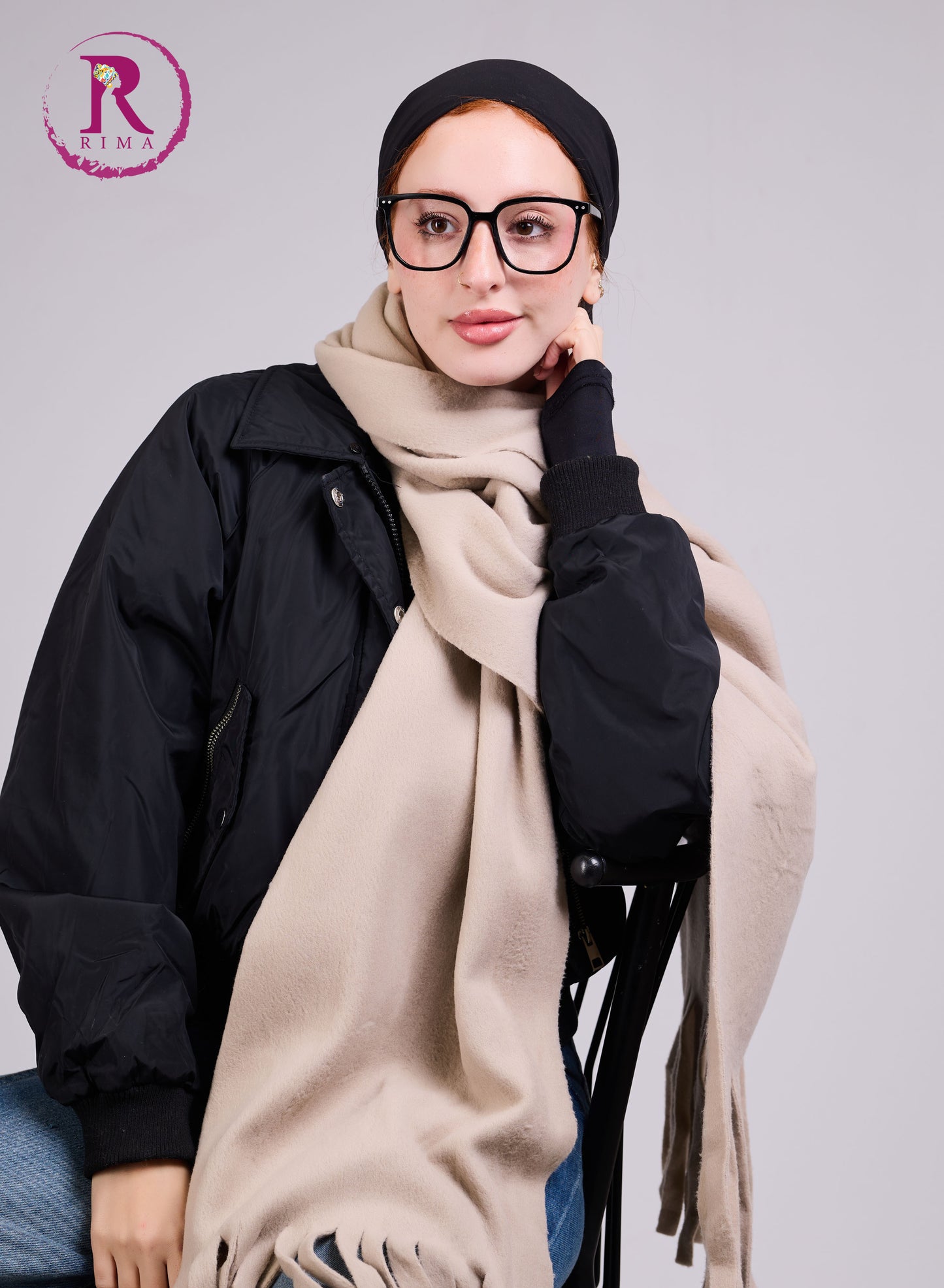 Sand Beige Mohair Scarf Shawls