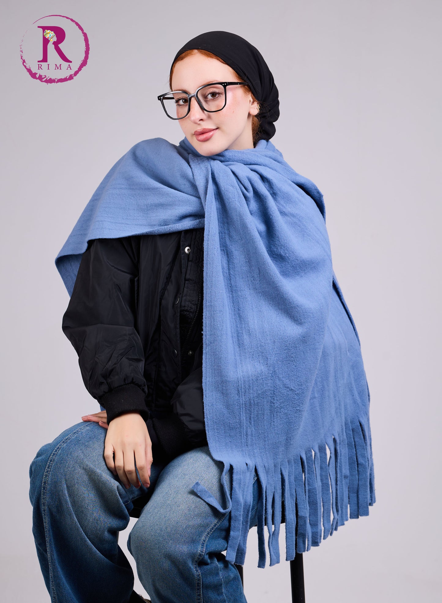 Light Blue Mohair Scarf Shawls
