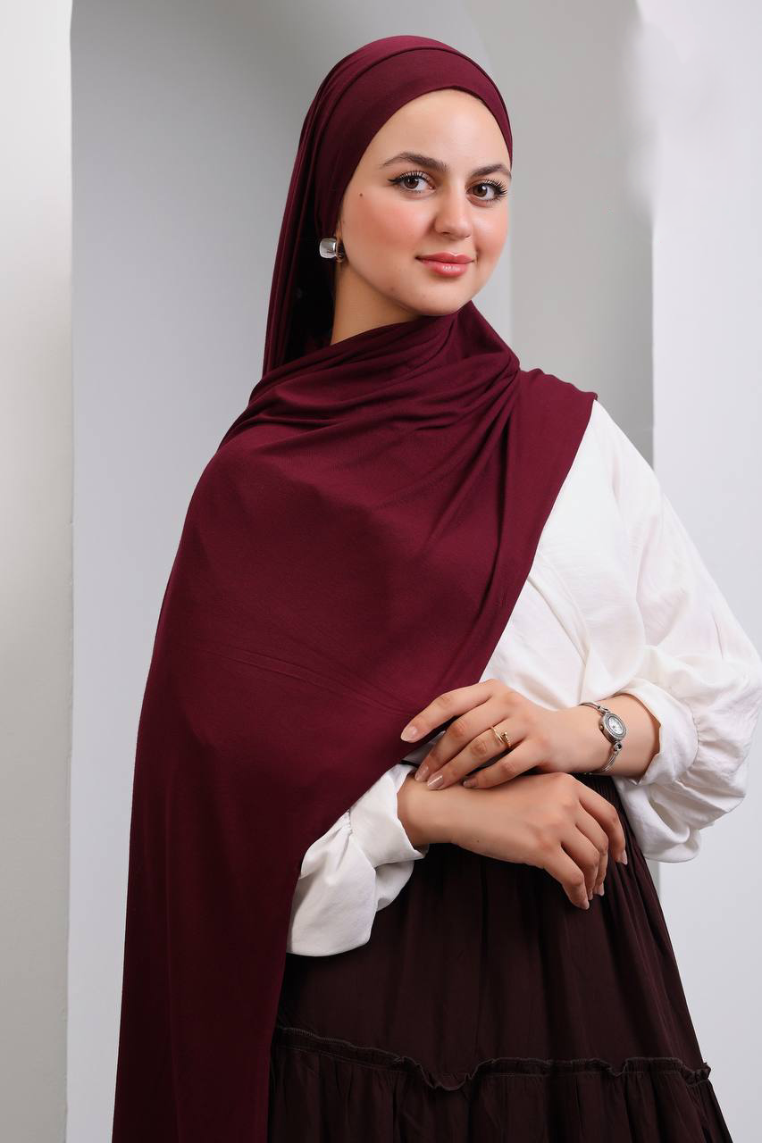 Gel Scarf With Bandana -(Burgundy)