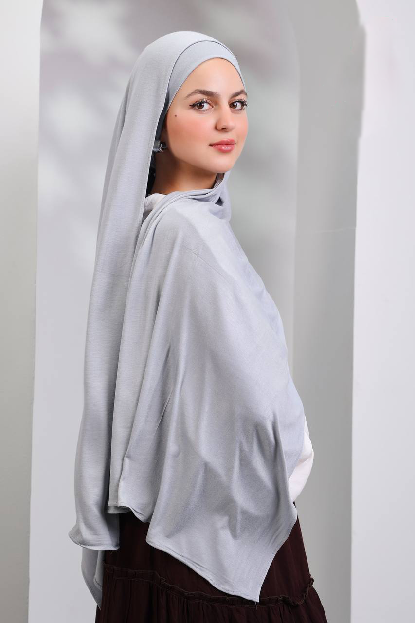 Gel Scarf With Bandana -(Light Grey)