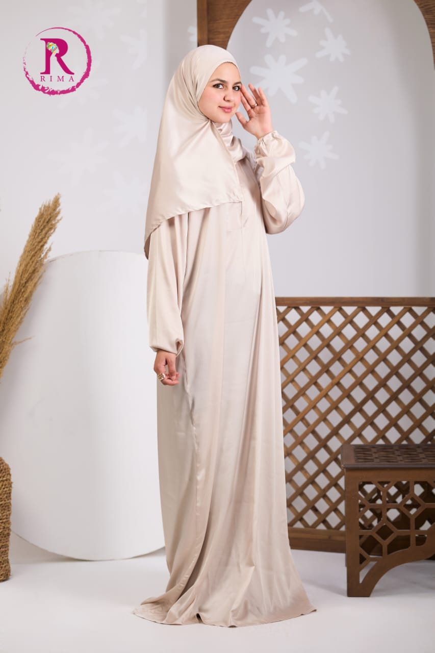 Plain Satin Isdal -Beige