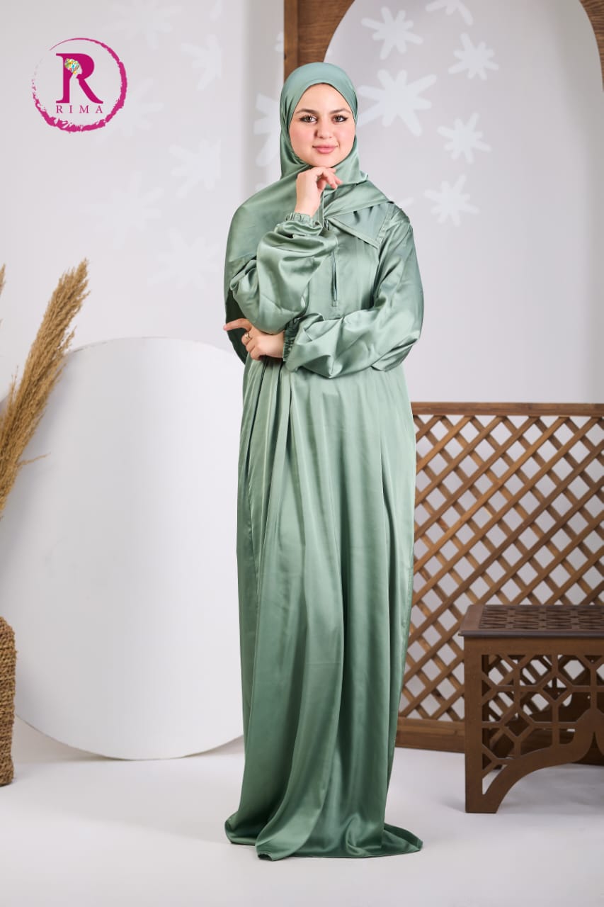 Plain Satin Isdal - Light Green
