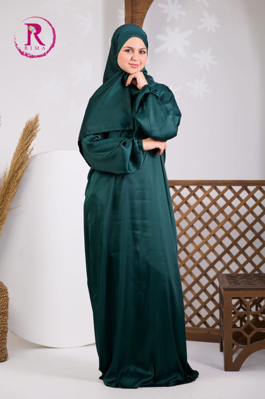 Plain Satin Isdal - Green