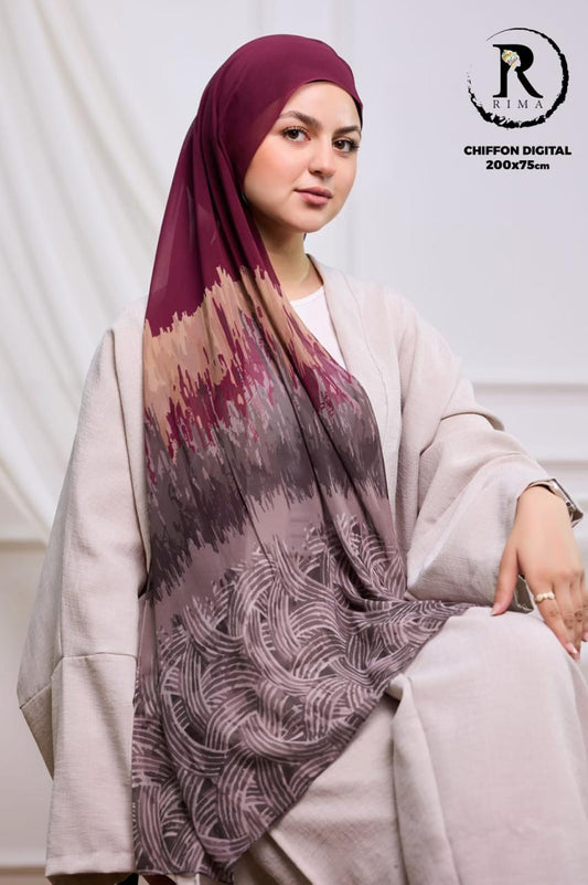 Digital Chiffon Scarf 2 Meters
