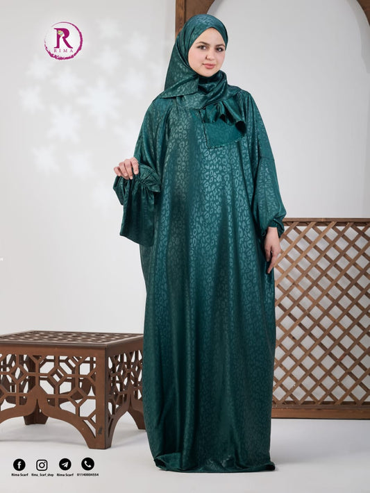 Plain Satin Isdal - Green