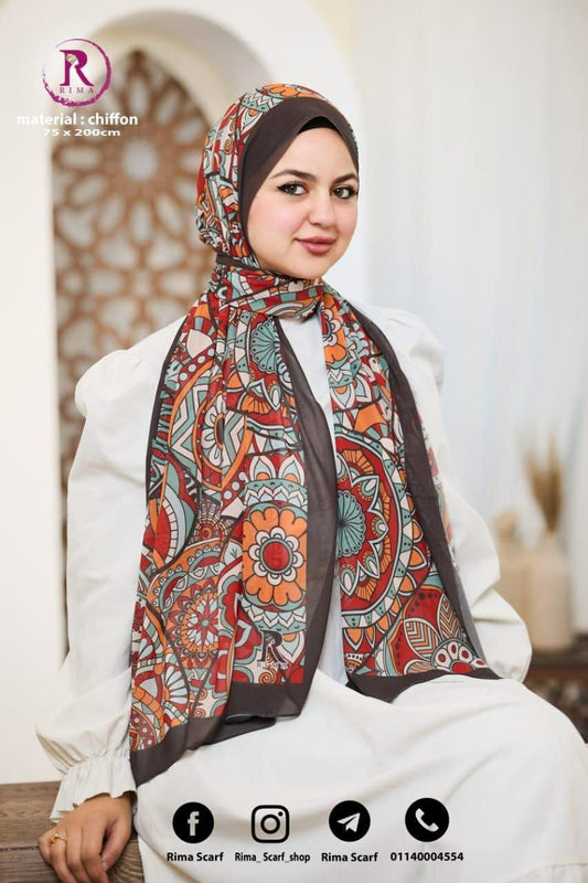 Digital Printed Chiffon Scarf