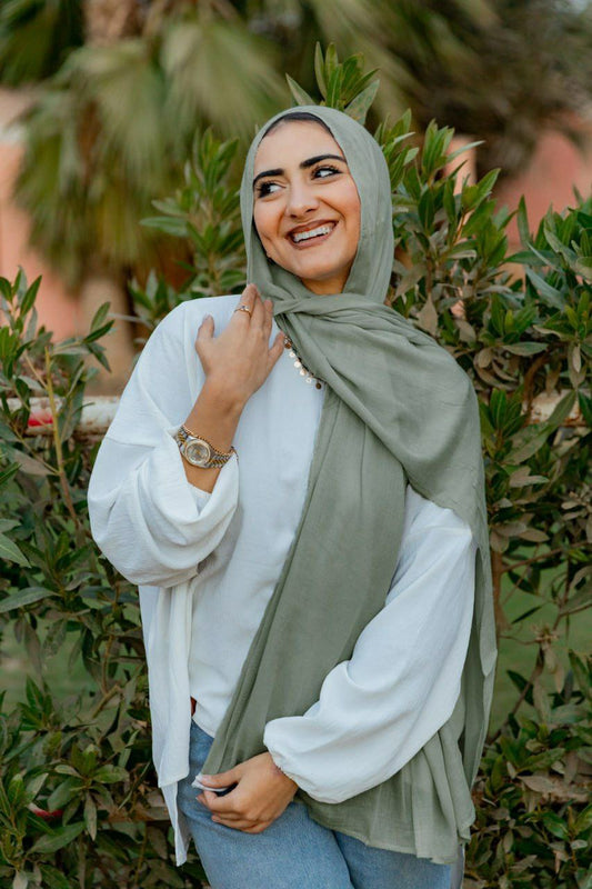 Modal Cotton Scarf - Light Green