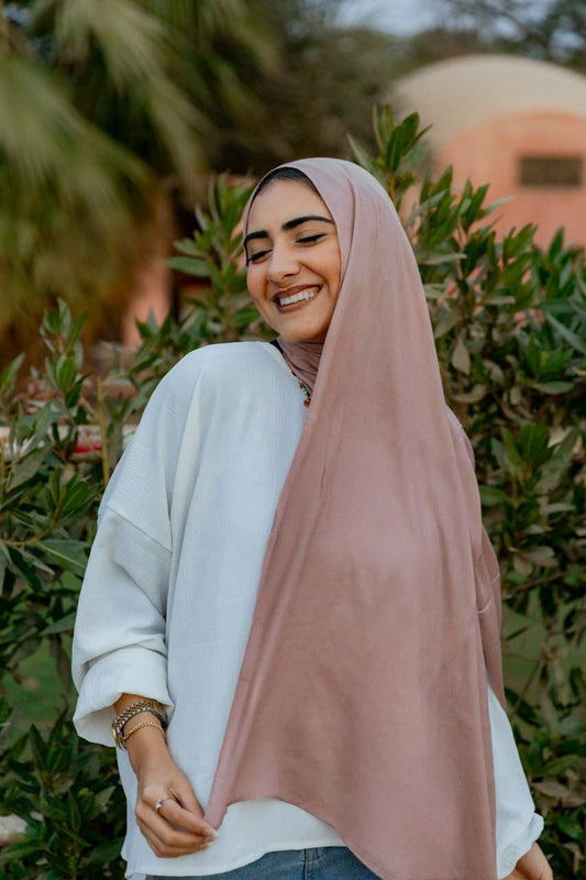 Modal Cotton Scarf - Taupe Pink
