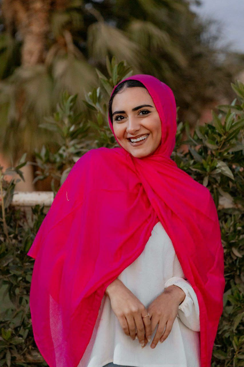 Modal Cotton Scarf - Red Rose