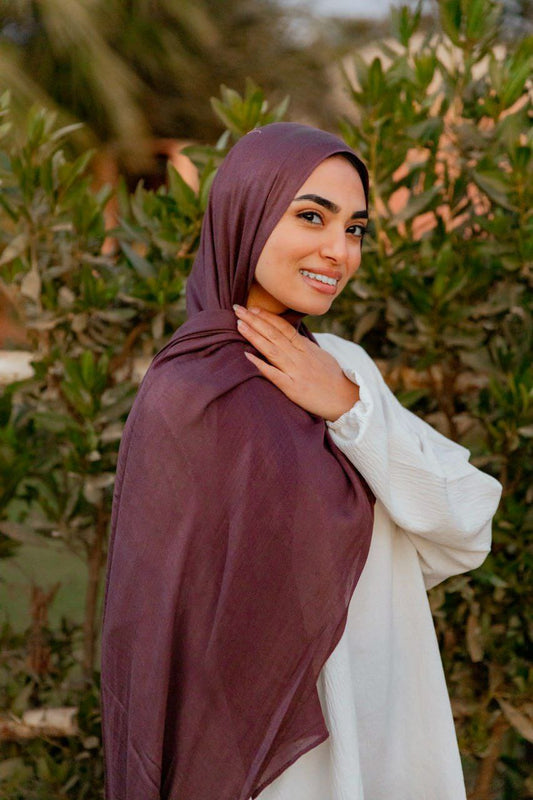 Modal Cotton Scarf -Deep Burgundy