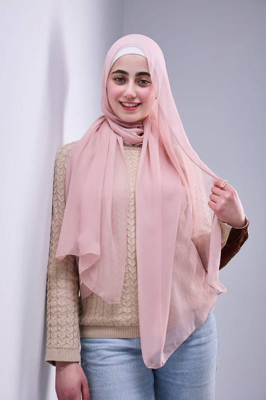 Pure Silk Chiffon Scarf -Cashmere