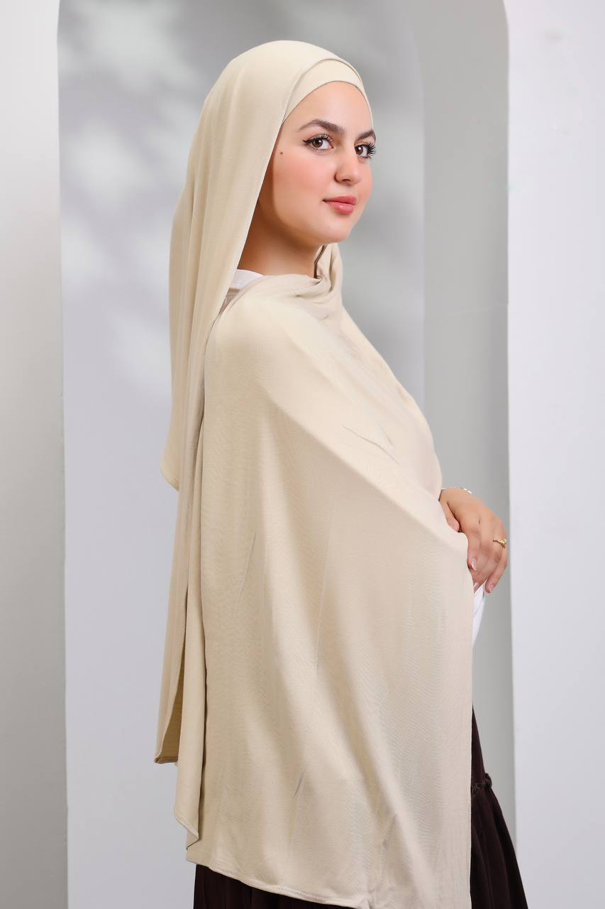 Gel Scarf With Bandana -(Beige)