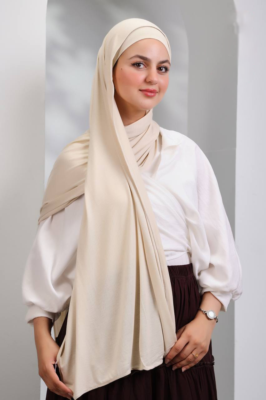 Gel Scarf With Bandana -(Beige)