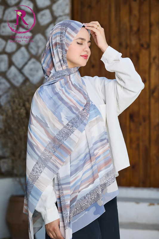 Rectangular Printed Chiffon Scarf