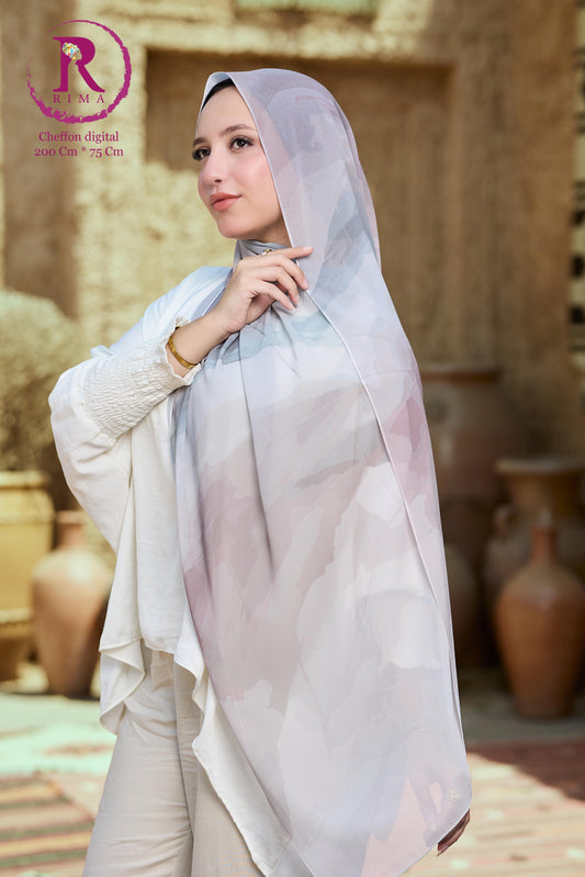 Rectangular Printed Chiffon Scarf