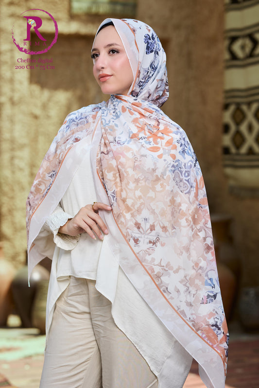 Rectangular Printed Chiffon Scarf