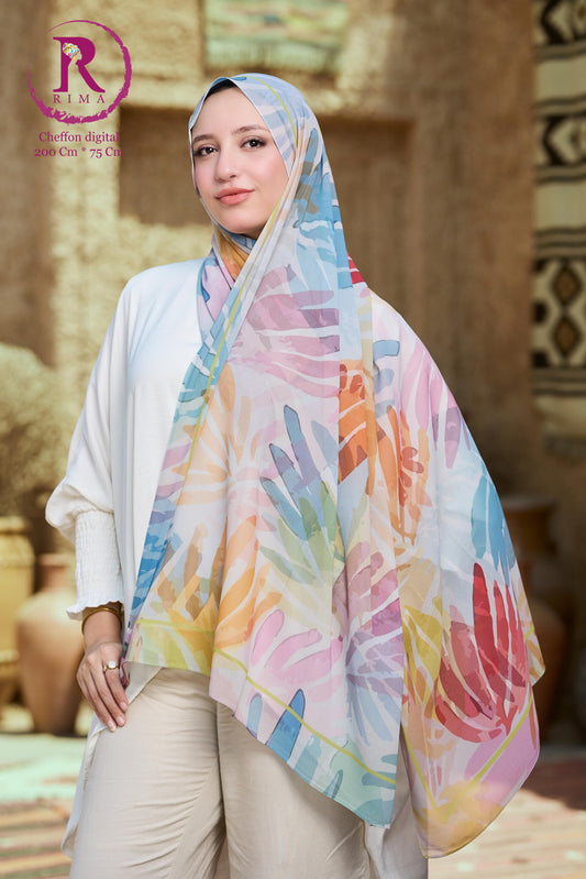 Rectangular Printed Chiffon Scarf