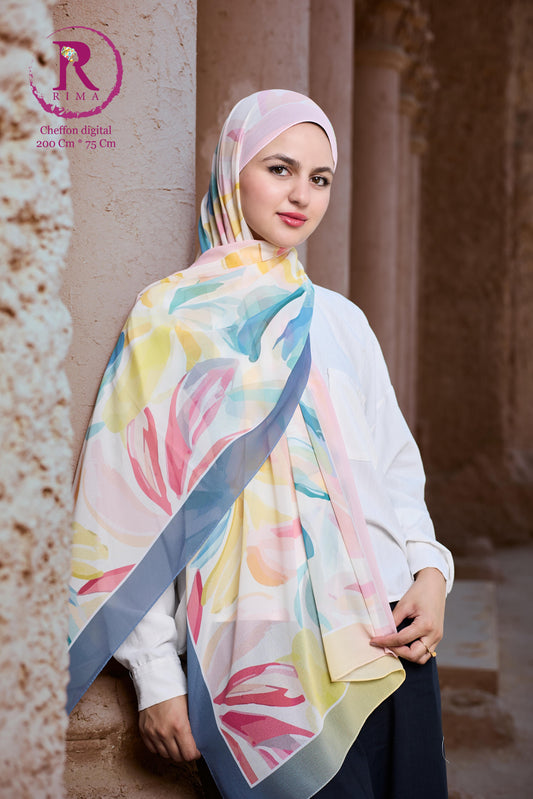 Rectangular Printed Chiffon Scarf