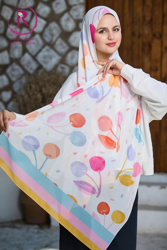Rectangular Printed Chiffon Scarf