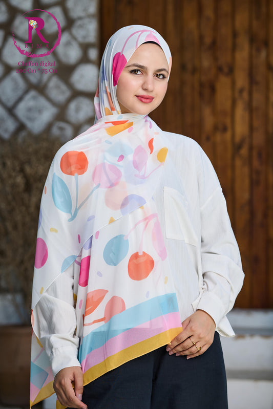 Rectangular Printed Chiffon Scarf