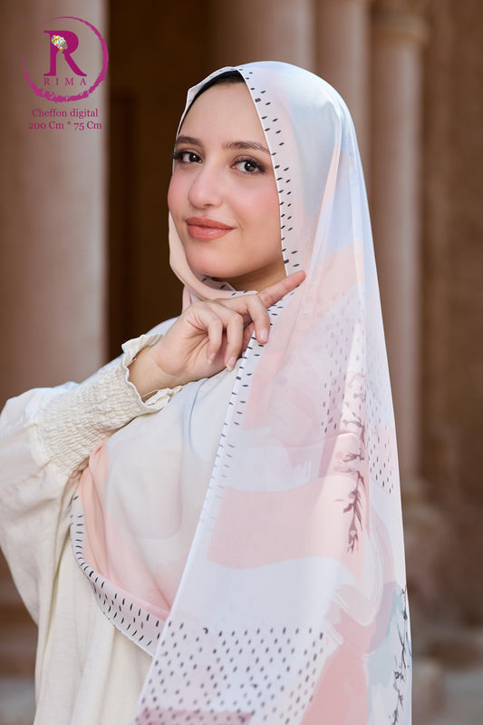 Rectangular Printed Chiffon Scarf