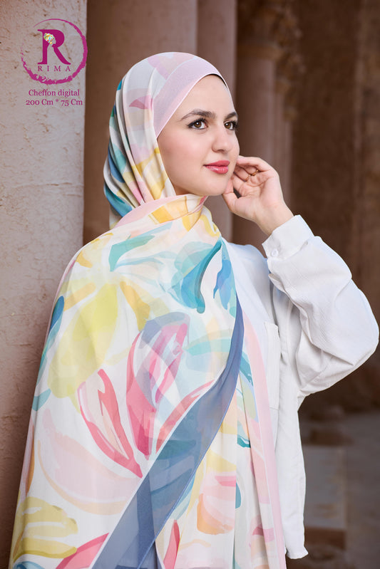 Rectangular Printed Chiffon Scarf