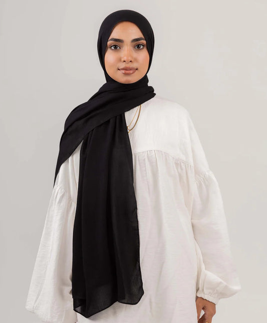 Modal Cotton Scarf - Black