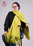 Lime Yellow Mohair Scarf Shawls