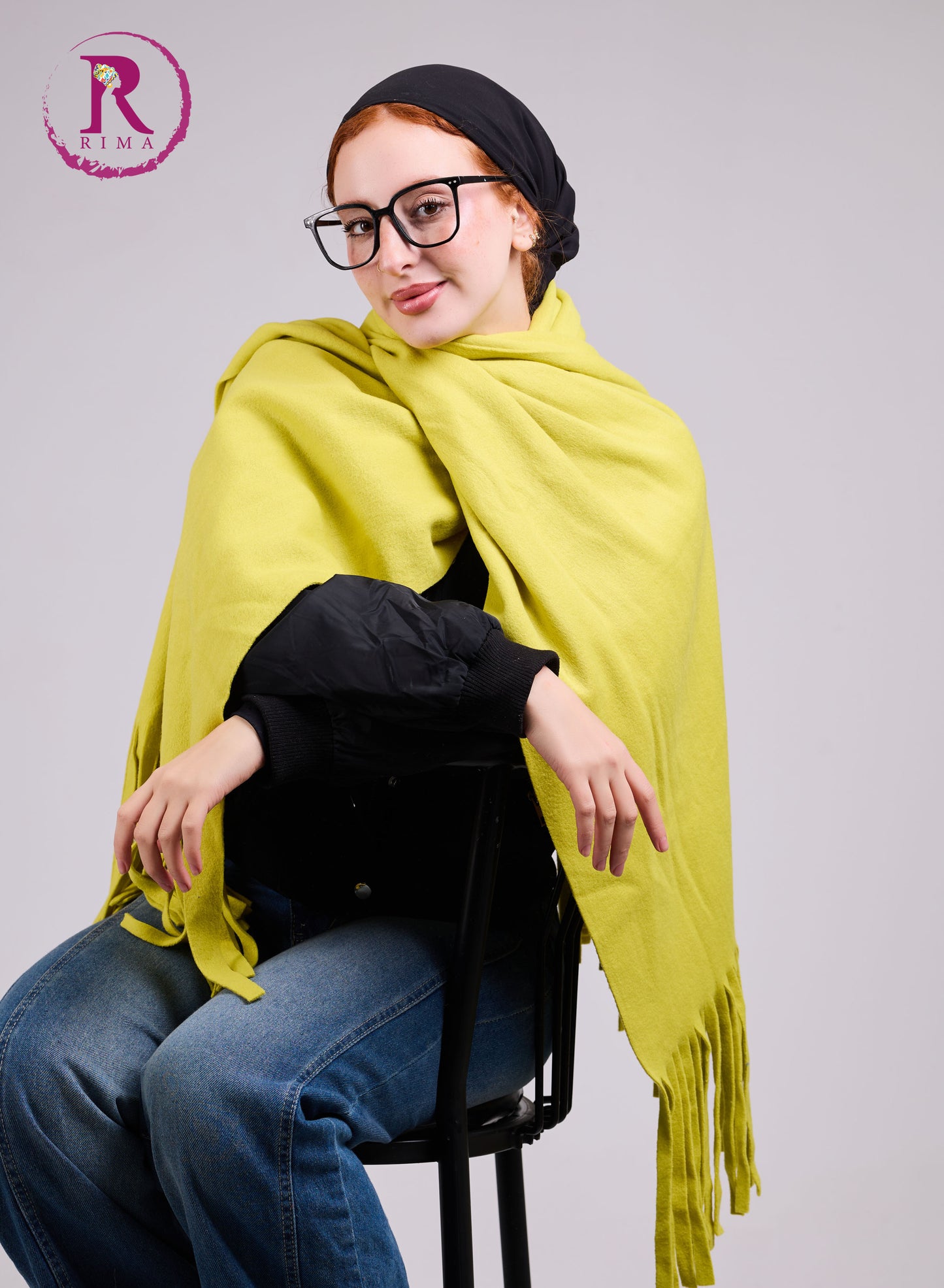 Lime Yellow Mohair Scarf Shawls
