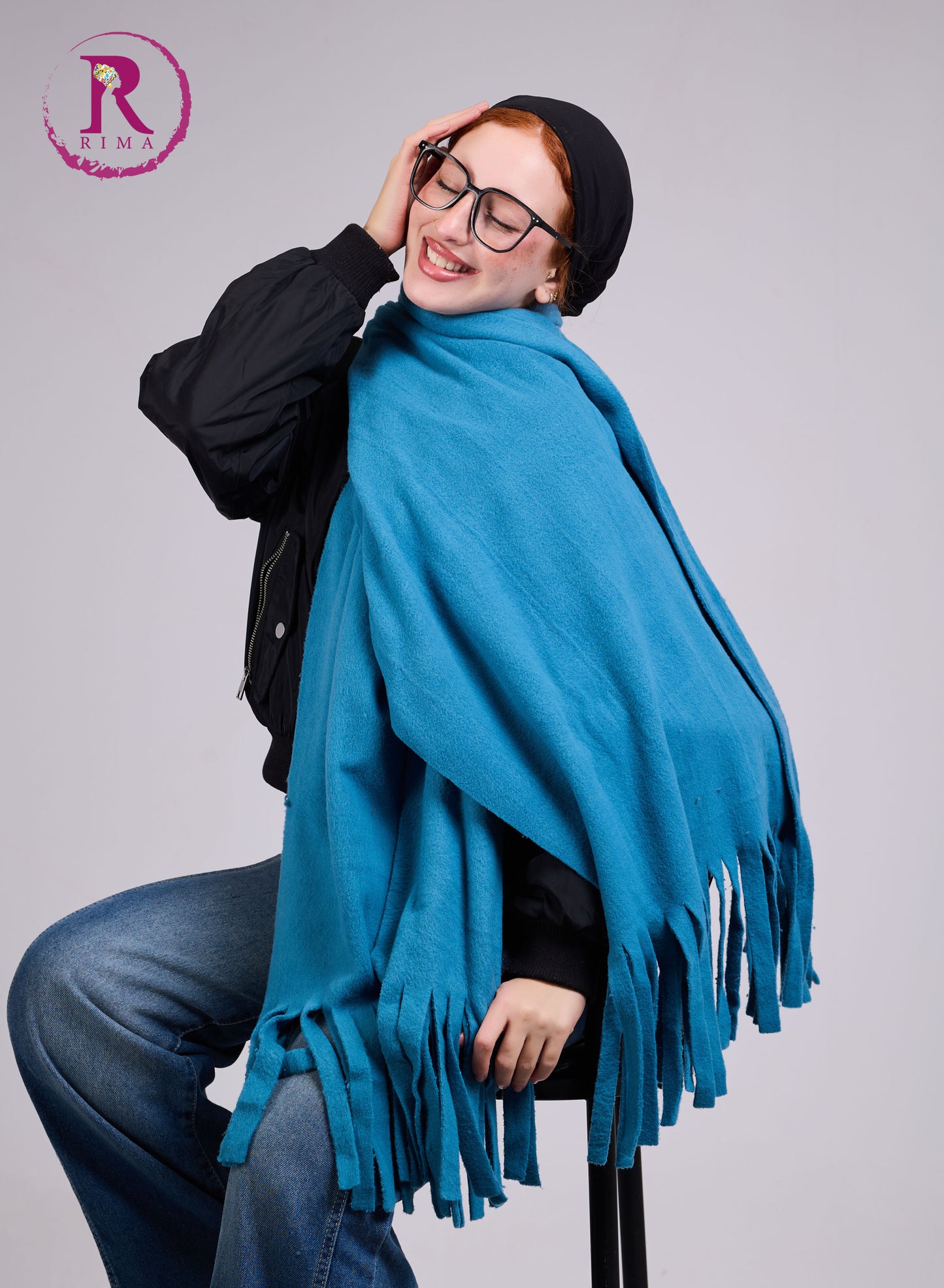 Sky Blue Mohair Scarf Shawls