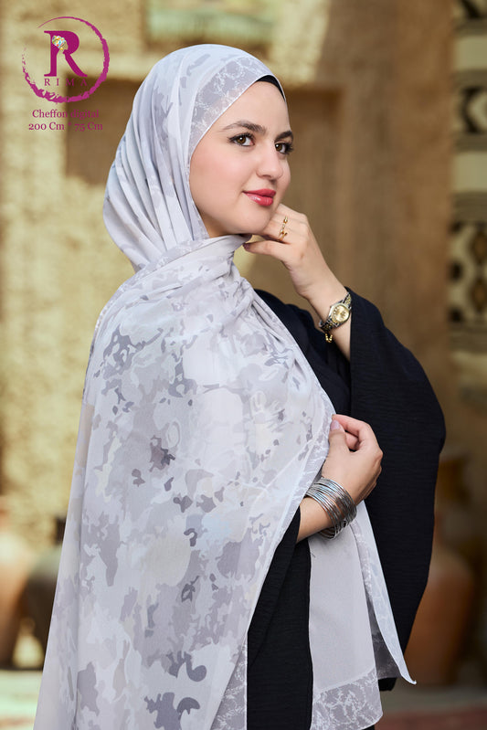 Rectangular Printed Chiffon Scarf