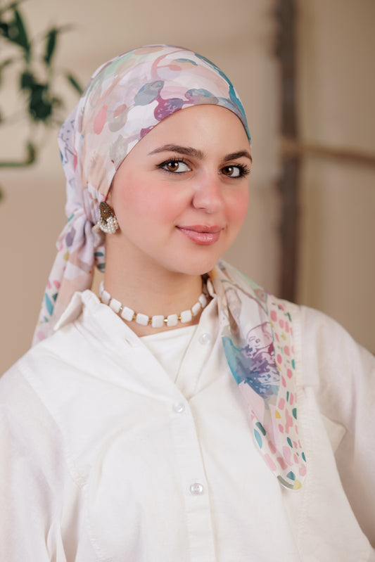 Printed Crepe Chiffon Scarf Square