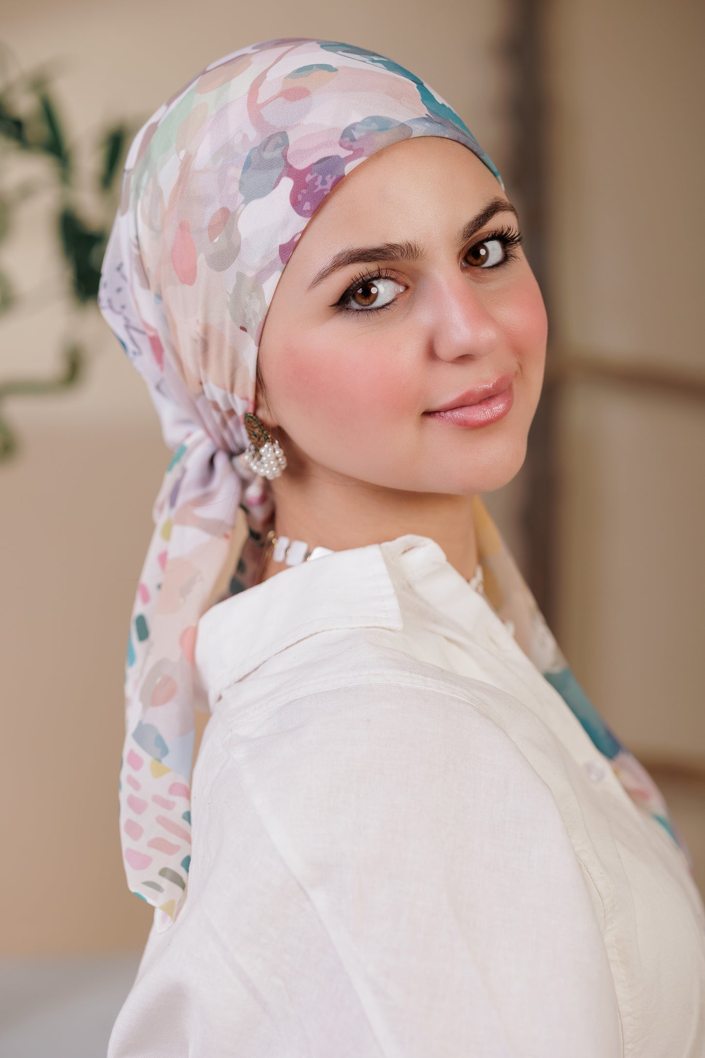 Printed Crepe Chiffon Scarf Square