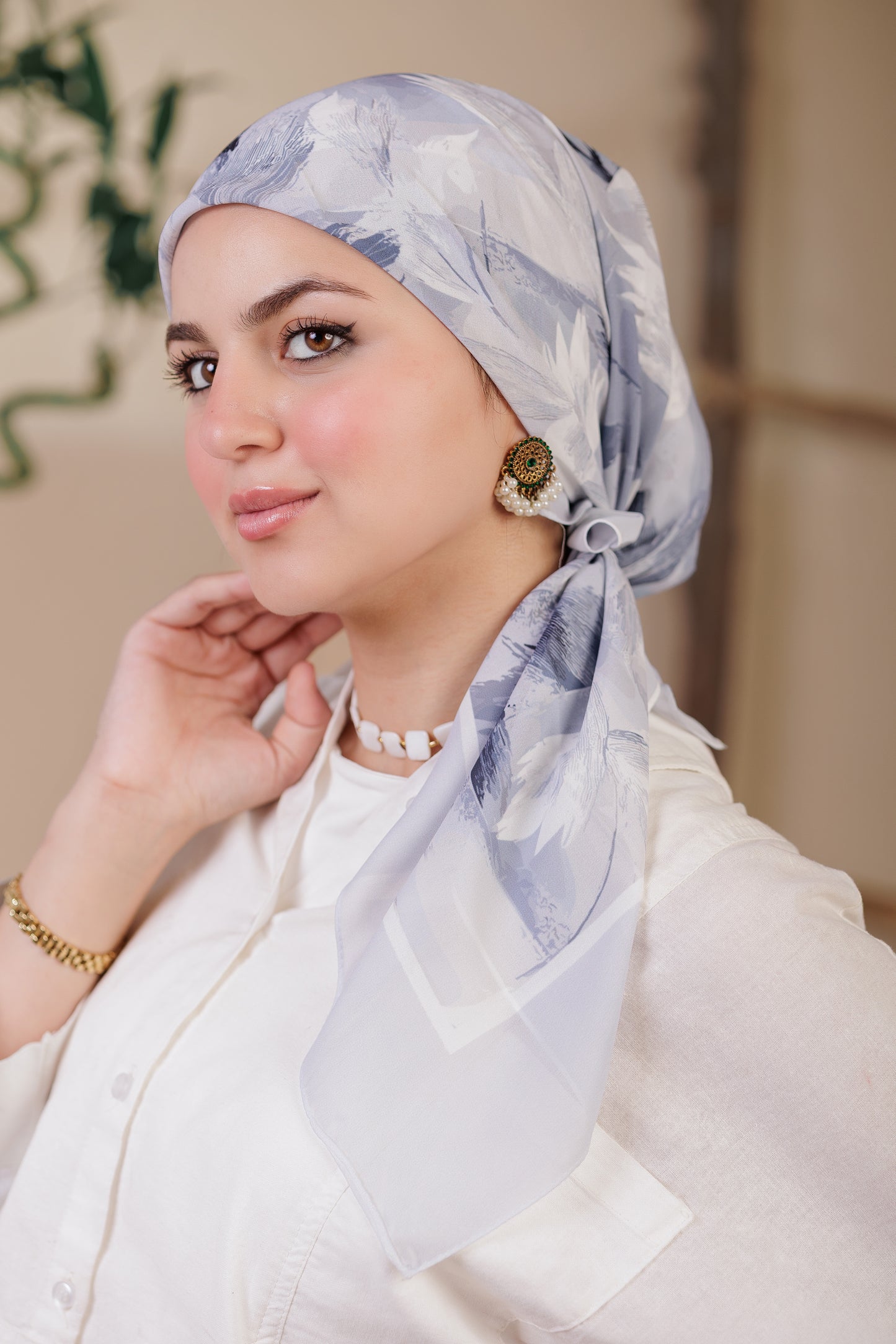 Printed Crepe Chiffon Scarf