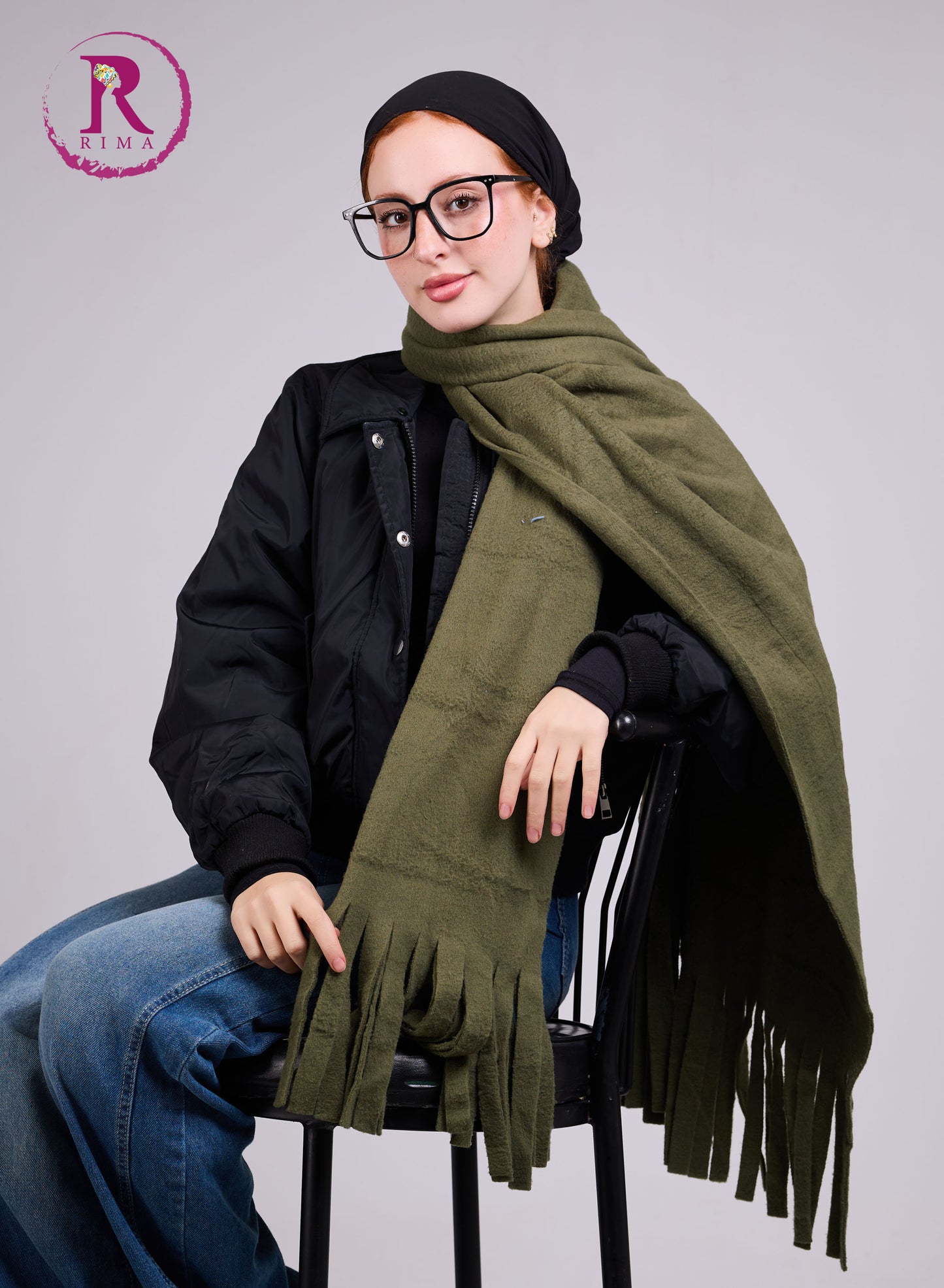 Dark Green Mohair Scarf Shawls