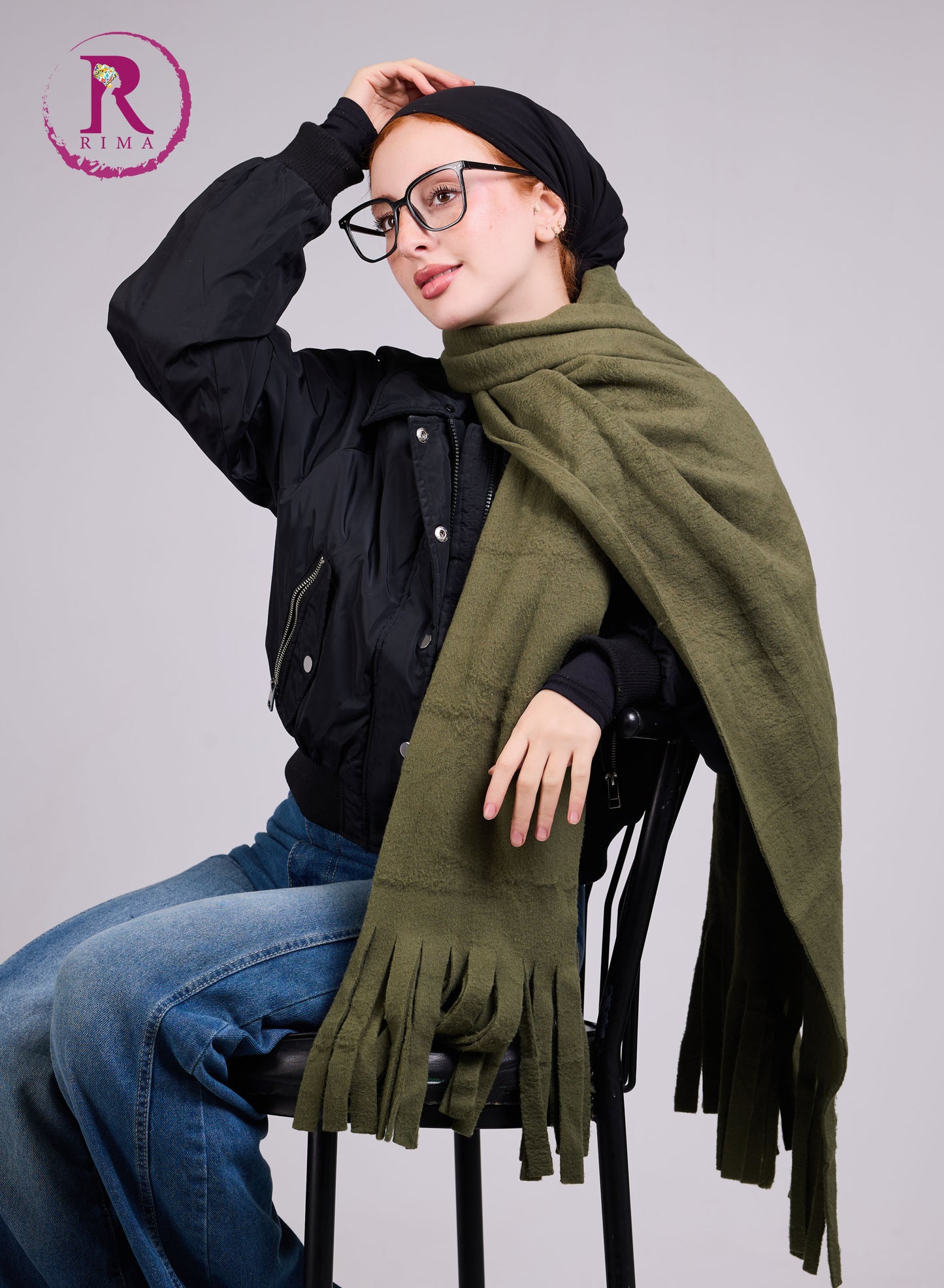 Dark Green Mohair Scarf Shawls