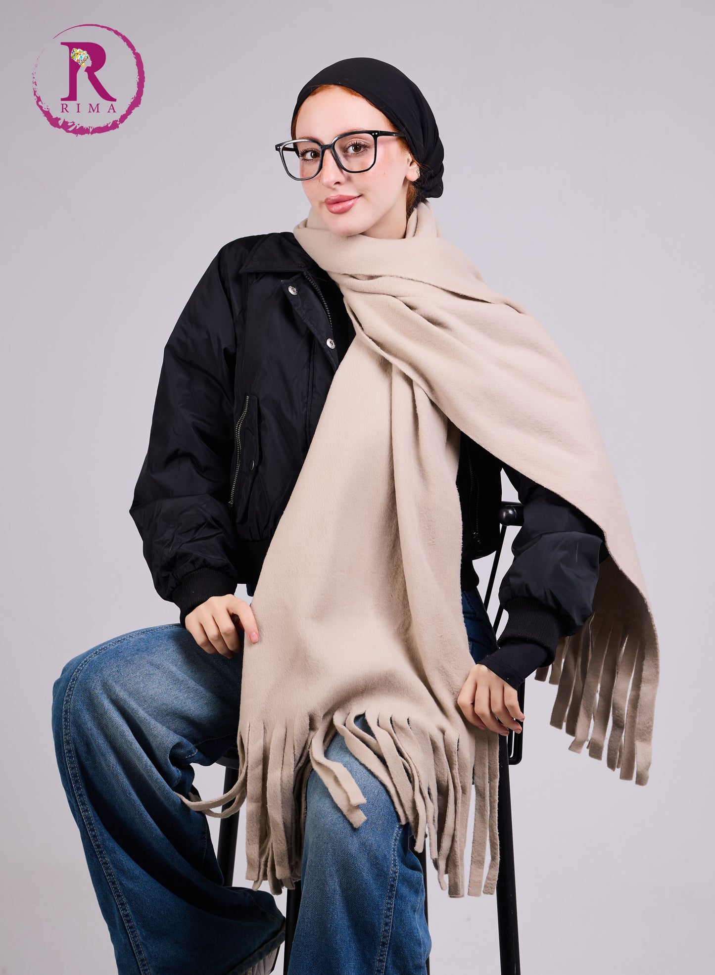 Sand Beige Mohair Scarf Shawls
