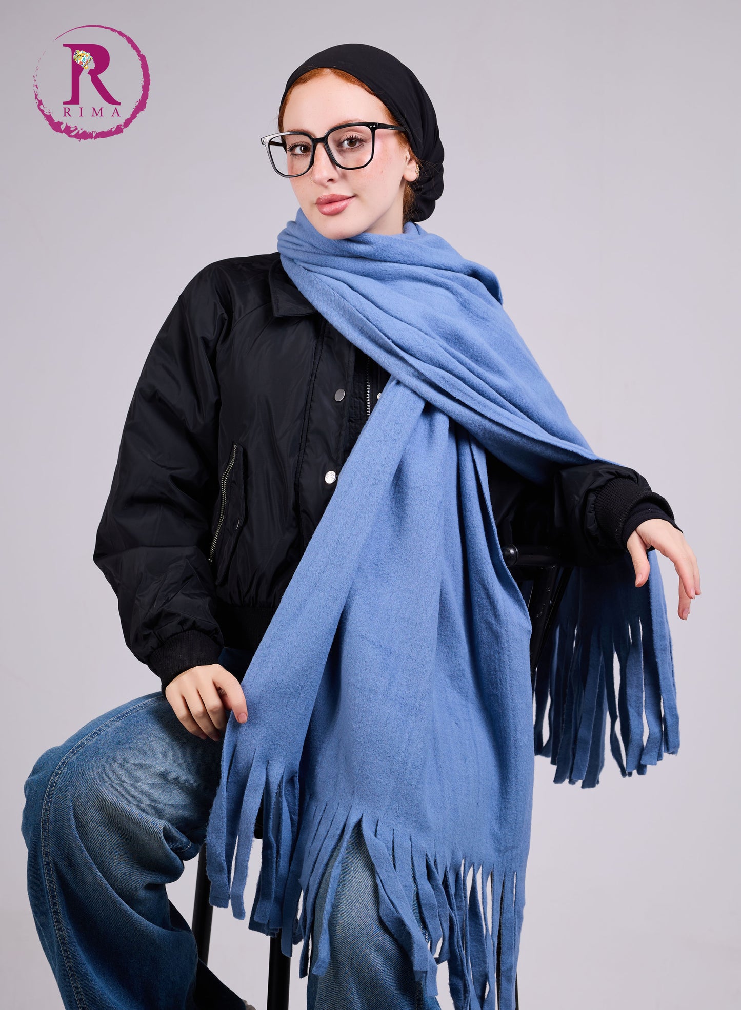 Light Blue Mohair Scarf Shawls