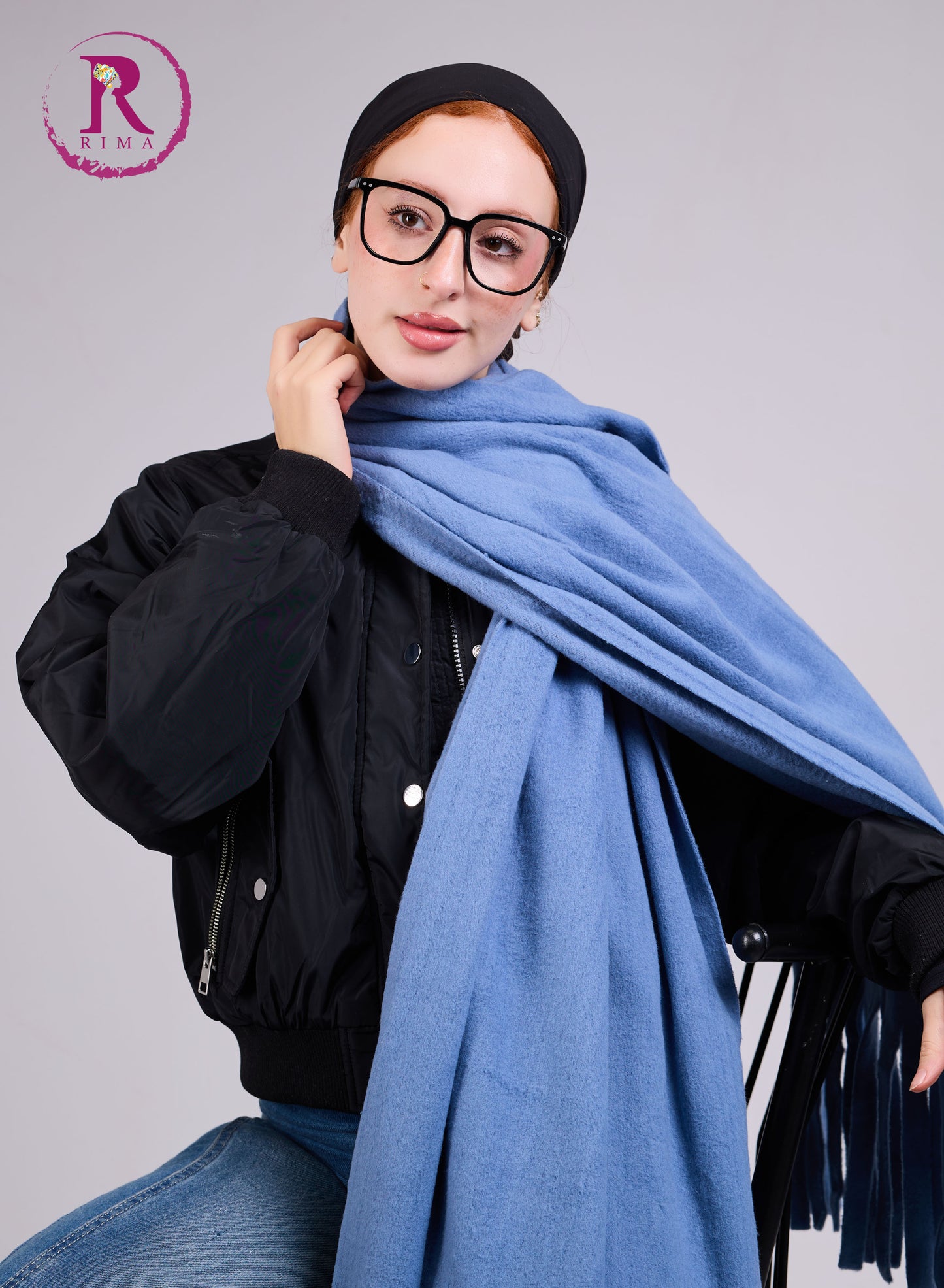 Light Blue Mohair Scarf Shawls