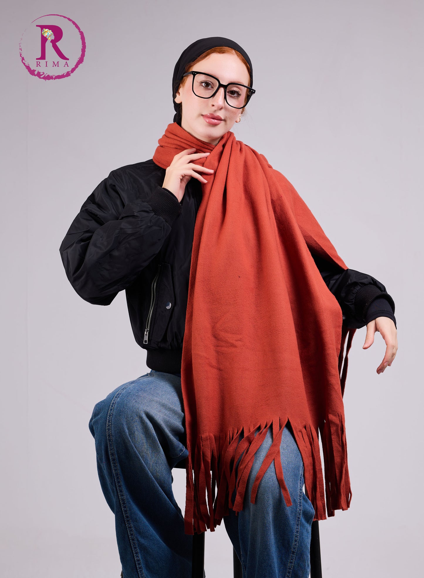 Rust Mohair Scarf Shawls