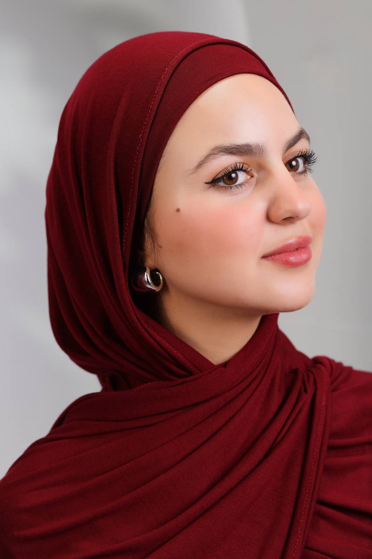 Gel Scarf With Bandana -(Cherry Red)