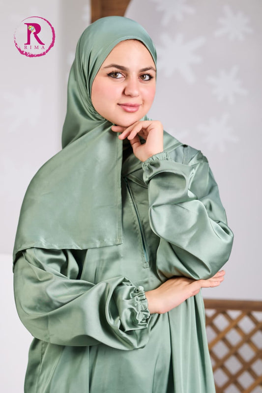 Plain Satin Isdal - Light Green