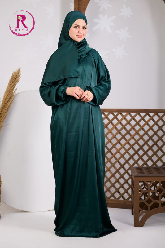 Plain Satin Isdal - Green