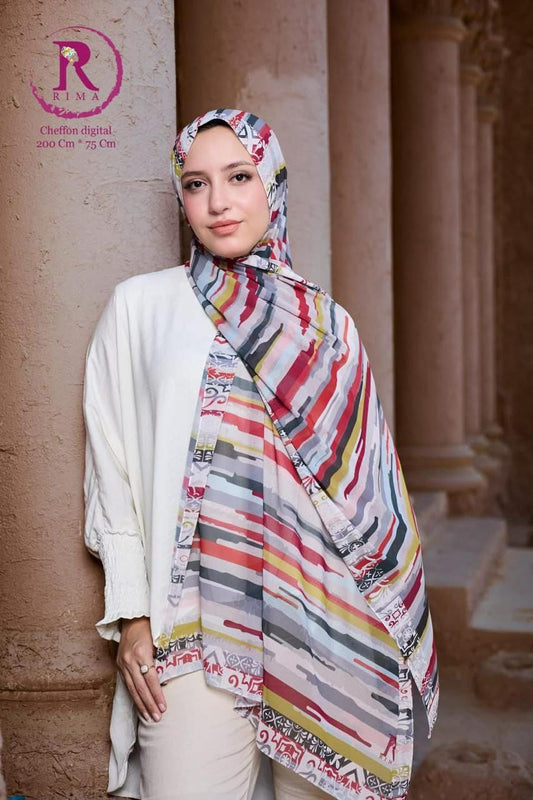 Digital Printed Chiffon Scarf