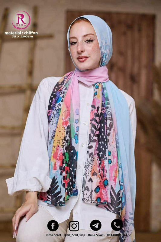 Digital Printed Chiffon Scarf