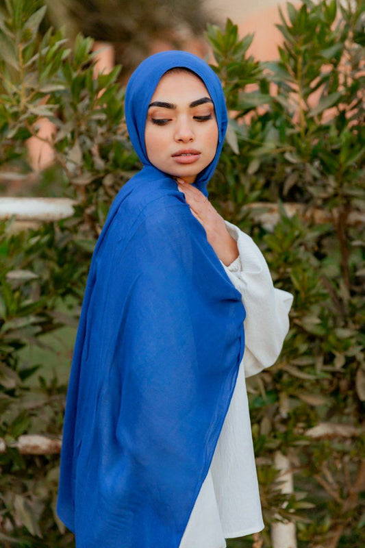 Modal Cotton Scarf - Blue